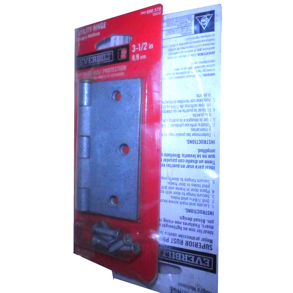 2-PK Everbilt 3-1/2 in. Galvanized Broad Utility Hinges, NIP + Free Shipping - Picture 2 of 4